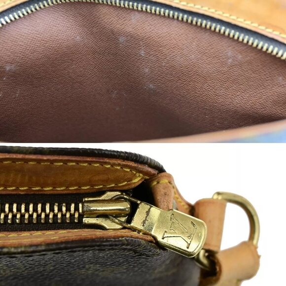 Auth LOUIS VUITTON Logo Drouot Shoulder Bag Monogram Leather Brown - Picture 6 of 16